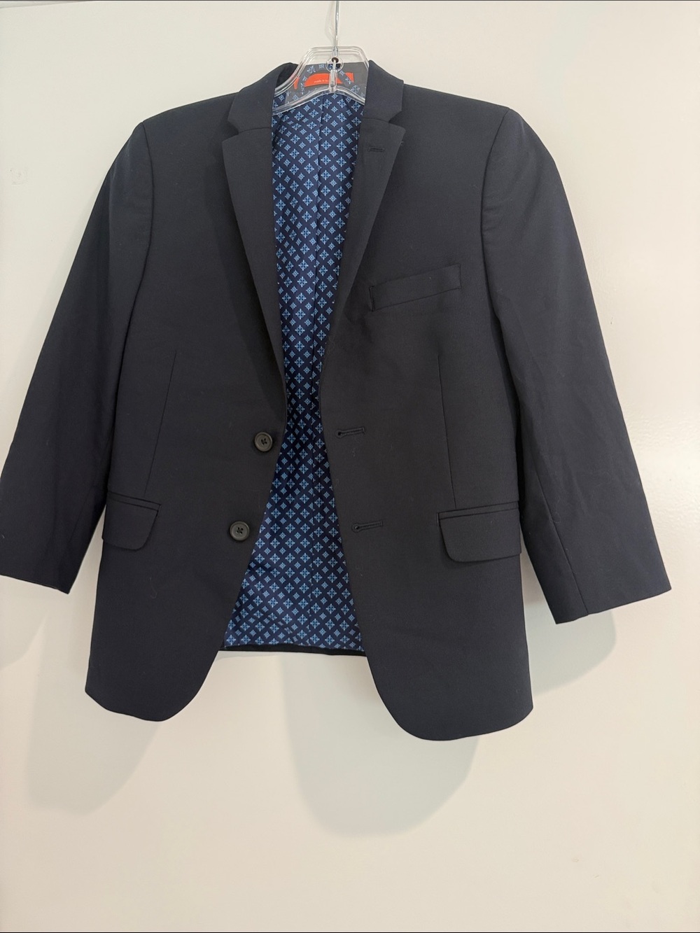 TALLIA Navy Blazer with Patterned Blue Lining